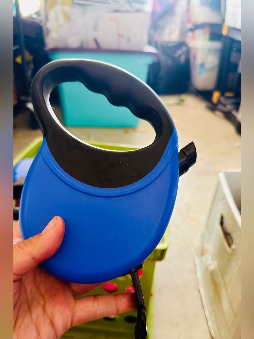 Blue and Black Retractable Dog Leash - Unbranded